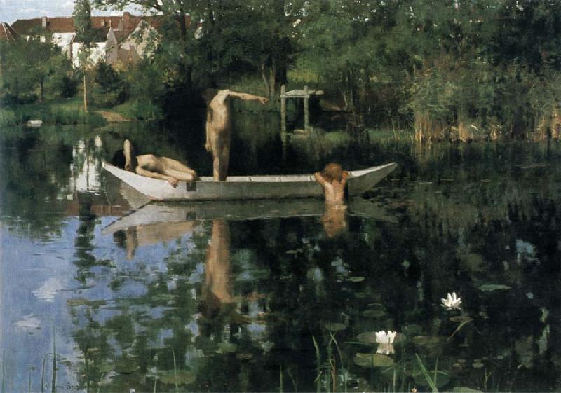 William Stott of Oldham The Bathing Place Sweden oil painting art